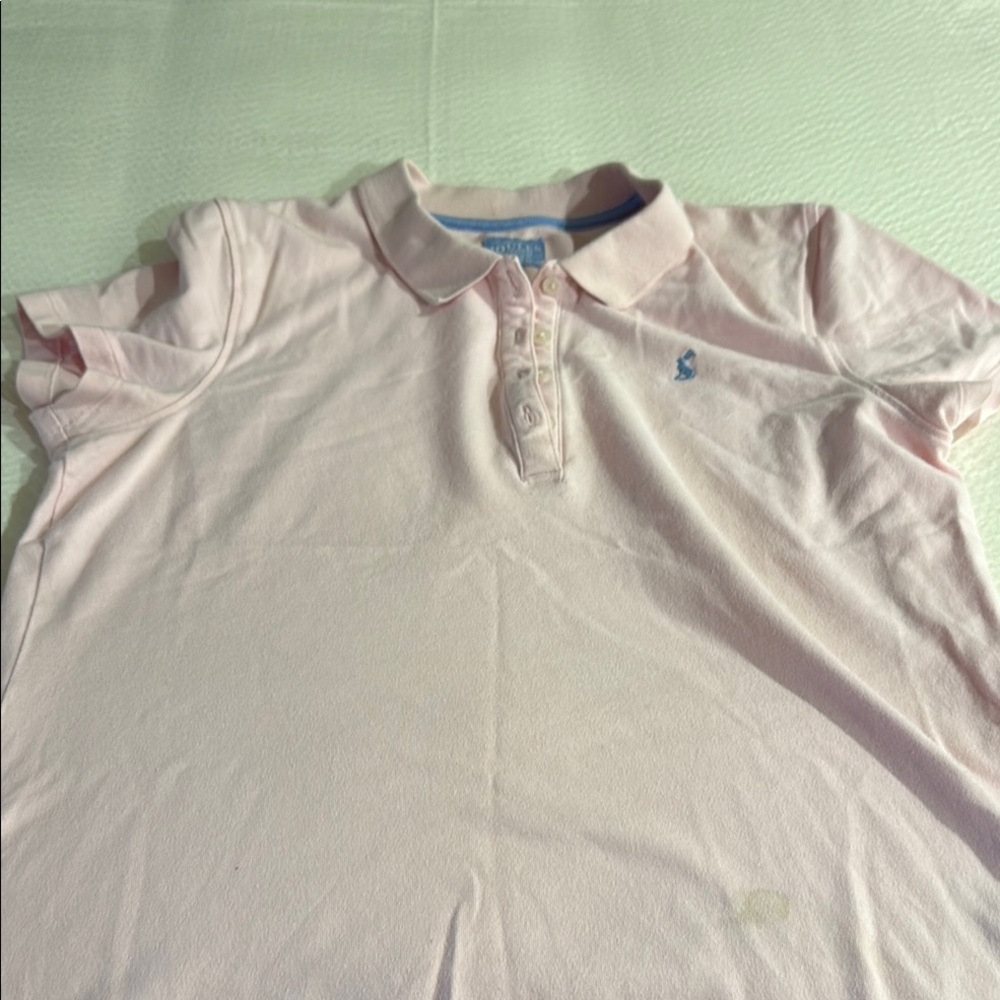 Joules Light Pink Polo with Blue Trim - Picture 2 of 3